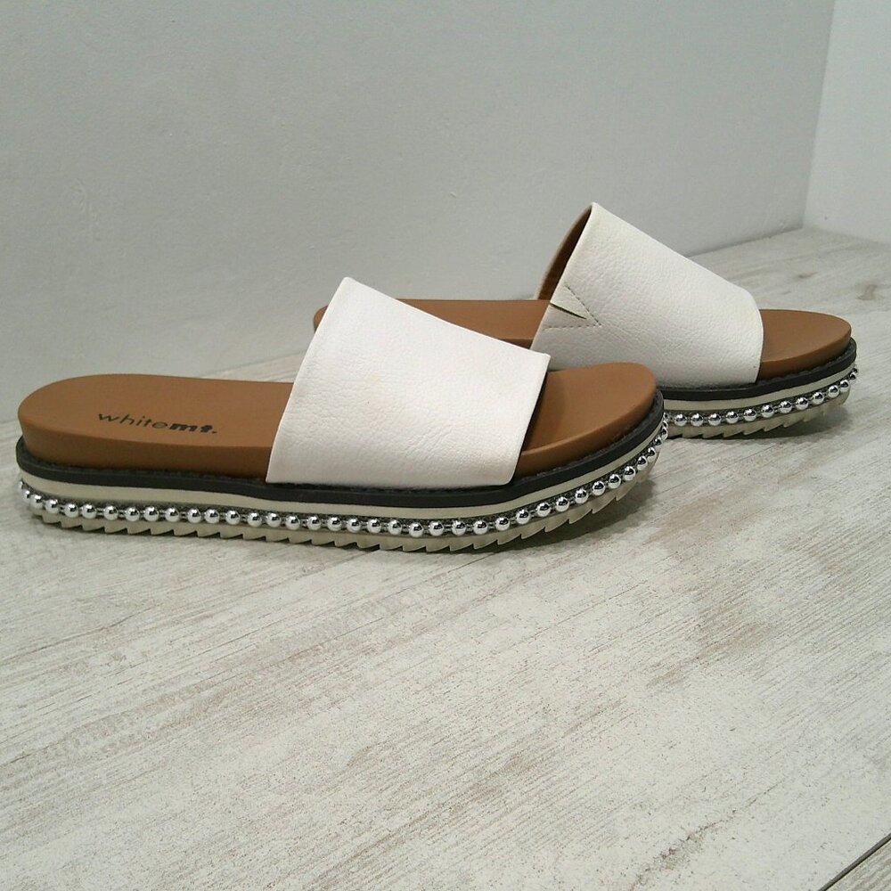 White Mt. Mountain Bronte Studded Platform Slide Mule Sandals Size 5.5 M - Picture 7 of 9